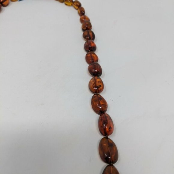 JTYDS Cognac Baltic Amber Beaded Necklace Twist Clasp 28" - Picture 6 of 9